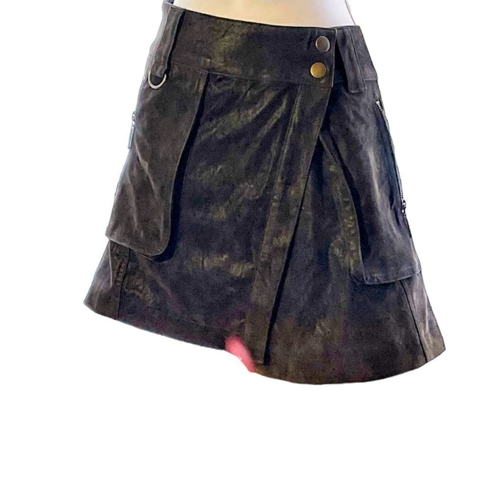 Free People Rare Mid Length Skirt Faux Leather